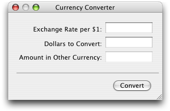 The Currency Converter application in action