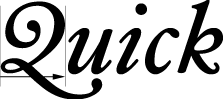 Apparent kerning by a glyph that extends beyond its advance width